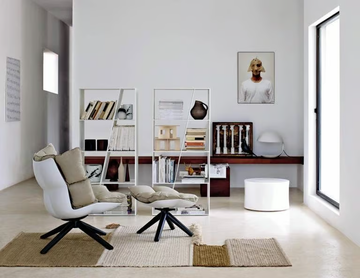 HUSK - Upholstered trestle-based armchair by B&B Italia - view 3